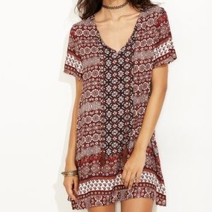 SHEIN V Neckline Boho Dress with Tassel